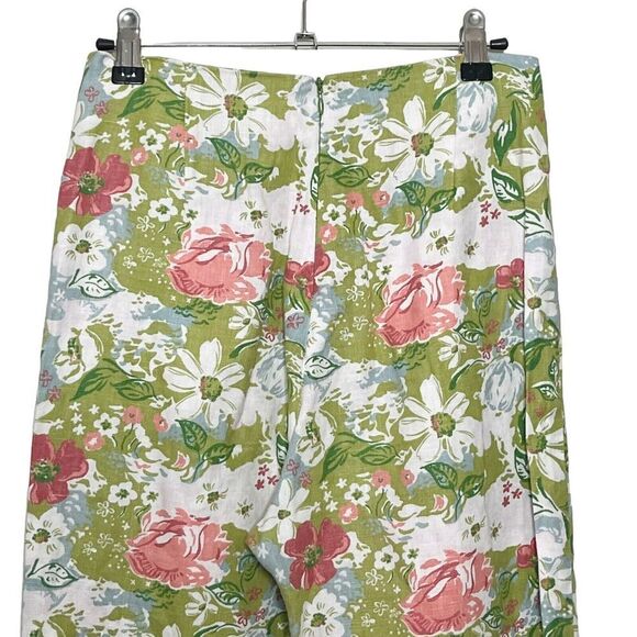 REFORMATION Pinegrove Linen Pants Women’s Size 2 Floral Print High Rise Cropped - Picture 3 of 10